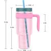 imageTronco 50 oz Tritan Plastic Tumbler with Lid and Straw BPAFree Reusable Clear Water Bottle with Time Marker 100 Leak Proof ampamp Wide Mouth for Iced Coffee Juice Bubble Tea SmoothiesFancy Lilac