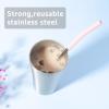 imageTronco Set of 6 Stainless Steel Reusable Metal Straws with Silicone Flex Tips Elbows Cover Metal Drinking Straws for Tronco Tumbler 6 Steel Straws6 Silicone Tips1 Straw Cleaning BrushIridescenceStainless steel straw