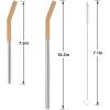 imageTronco Set of 6 Stainless Steel Reusable Metal Straws with Silicone Flex Tips Elbows Cover Metal Drinking Straws for Tronco Tumbler 6 Steel Straws6 Silicone Tips1 Straw Cleaning BrushIridescenceStainless steel straw