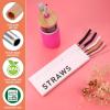 imageTronco Set of 6 Stainless Steel Reusable Metal Straws with Silicone Flex Tips Elbows Cover Metal Drinking Straws for Tronco Tumbler 6 Steel Straws6 Silicone Tips1 Straw Cleaning BrushStainless multi color