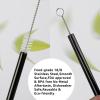 imageTronco Set of 6 Stainless Steel Reusable Metal Straws with Silicone Flex Tips Elbows Cover Metal Drinking Straws for Tronco Tumbler 6 Steel Straws6 Silicone Tips1 Straw Cleaning BrushStainless Back