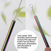 imageTronco Set of 6 Stainless Steel Reusable Metal Straws with Silicone Flex Tips Elbows Cover Metal Drinking Straws for Tronco Tumbler 6 Steel Straws6 Silicone Tips1 Straw Cleaning BrushStainless Iridescence