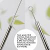 imageTronco Set of 6 Stainless Steel Reusable Metal Straws with Silicone Flex Tips Elbows Cover Metal Drinking Straws for Tronco Tumbler 6 Steel Straws6 Silicone Tips1 Straw Cleaning BrushIridescenceStainless steel straw