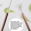 imageTronco Set of 6 Stainless Steel Reusable Metal Straws with Silicone Flex Tips Elbows Cover Metal Drinking Straws for Tronco Tumbler 6 Steel Straws6 Silicone Tips1 Straw Cleaning BrushIridescenceStainless Rose Gold