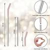 imageTronco Set of 6 Stainless Steel Reusable Metal Straws with Silicone Flex Tips Elbows Cover Metal Drinking Straws for Tronco Tumbler 6 Steel Straws6 Silicone Tips1 Straw Cleaning BrushStainless multi color