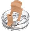 imageReplacement Lid for Tumblers 2in1 Flip Straw Spout Lid PressIn Lid Fits Tronco 32 oz 42 oz Glass Tumblers with Handle AmberAmber