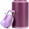 imageTronco 1 Gallon Water Bottle 128 oz Large Stainless Steel Triple Wall Vacuum Insulated Water Jug with Straw Lid and Spout Keep Cold 48 Hrs Top Handle Leak Proof Wide Mouth Sweat Proof BPA FreeNordic Purple 01