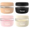 imageTronco 24 oz Glass Container with Bamboo Lids Food Storage Bowls for Soup Stew ampamp Overnight Oats Meal Prep Glass Lunch Bowl Container 100 Leak ampamp Spill Proof Airtight BPAFree Ideal GiftsPinkCreamAmberBlack