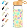 imageTronco 24oz Glass Water Bottles with Bamboo Lid ampamp Silicone Sleeve Leak Proof BPA Free Reusable Borosilicate Glass Bottles for Juicing Smoothies Juice ampamp Water for Men ampamp Women Gym Office TravelGravelgray