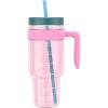 imageTronco 50 oz Tritan Plastic Tumbler with Lid and Straw BPAFree Reusable Clear Water Bottle with Time Marker 100 Leak Proof ampamp Wide Mouth for Iced Coffee Juice Bubble Tea SmoothiesFancy Lilac