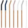 imageTronco Set of 6 Stainless Steel Reusable Metal Straws with Silicone Flex Tips Elbows Cover Metal Drinking Straws for Tronco Tumbler 6 Steel Straws6 Silicone Tips1 Straw Cleaning BrushStainless Rose Gold