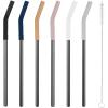 imageTronco Set of 6 Stainless Steel Reusable Metal Straws with Silicone Flex Tips Elbows Cover Metal Drinking Straws for Tronco Tumbler 6 Steel Straws6 Silicone Tips1 Straw Cleaning BrushStainless Back