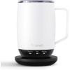 imageTronco Temperature Control Heated Coffee Mug 14 oz  Rechargeable SelfHeating Coffee Mug with Lid  Manual Control 3 Modes 130 Min Battery Life Auto ShutOff BlueWhite