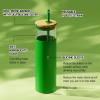 imagetronco 24 oz Glass Tumbler with Straw and Lid  Glass Cup with Lid and Straw Smoothie Cup Iced Coffee Cup  Bamboo Lid and Protective Silicone Sleeve  BPAFree Gravel Ash