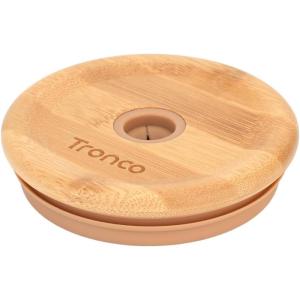imageReplacement Bamboo Lid for Tumblers PressIn Lid Fits Tronco 32 oz 42 oz Glass Tumblers with Handle Light PurpleAmberBamboo