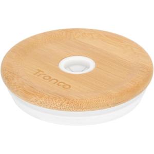 imageReplacement Bamboo Lid for Tumblers PressIn Lid Fits Tronco 32 oz 42 oz Glass Tumblers with Handle Light PurpleWhiteBamboo