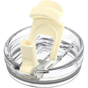 imageReplacement Lid for Tumblers 2in1 Flip Straw Spout Lid PressIn Lid Fits Tronco 32 oz 42 oz Glass Tumblers with Handle AmberCream