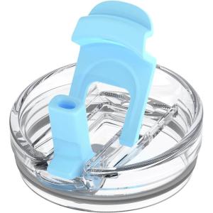 imageReplacement Lid for Tumblers 2in1 Flip Straw Spout Lid PressIn Lid Fits Tronco 32 oz 42 oz Glass Tumblers with Handle AmberSkyblue