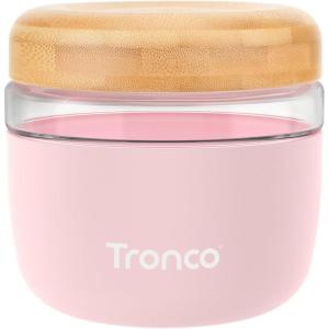 imageTronco 16 oz Glass Food Storage Containers with Lids Airtight Leak ampamp Spill Proof Glass Lunch Bowls for Meal Prep Salad Yogurt Soup ampamp Stew Microwave ampamp Dishwasher Safe BPAFree Set of 2PinkBamboo Lid