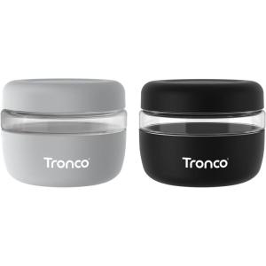 imageTronco 16 oz Glass Food Storage Containers with Lids Airtight Leak ampamp Spill Proof Glass Lunch Bowls for Meal Prep Salad Yogurt Soup ampamp Stew Microwave ampamp Dishwasher Safe BPAFree Set of 2GrayBlack
