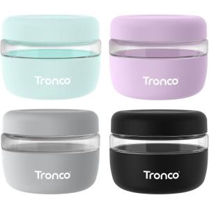 imageTronco 24 oz Glass Lunch Bowl Container with Lid Glass Food Containers Leak ampamp Spill Proof Soup ampamp Stew Food Storage Salad Yogurt Meal Prep Airtight Reusable Dishwasher Safe BPAFree Set of 1PurpleBlackGrayMint