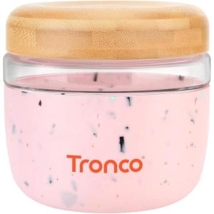 imageTronco 24 oz Glass Lunch Bowl Container with Lid Glass Food Containers Leak ampamp Spill Proof Soup ampamp Stew Food Storage Salad Yogurt Meal Prep Airtight Reusable Dishwasher Safe BPAFree Set of 1Terrazzo PinkBamboo Lid