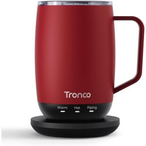 imageTronco Temperature Control Heated Coffee Mug 14 oz  Rechargeable SelfHeating Coffee Mug with Lid  Manual Control 3 Modes 130 Min Battery Life Auto ShutOff BlueCrimson